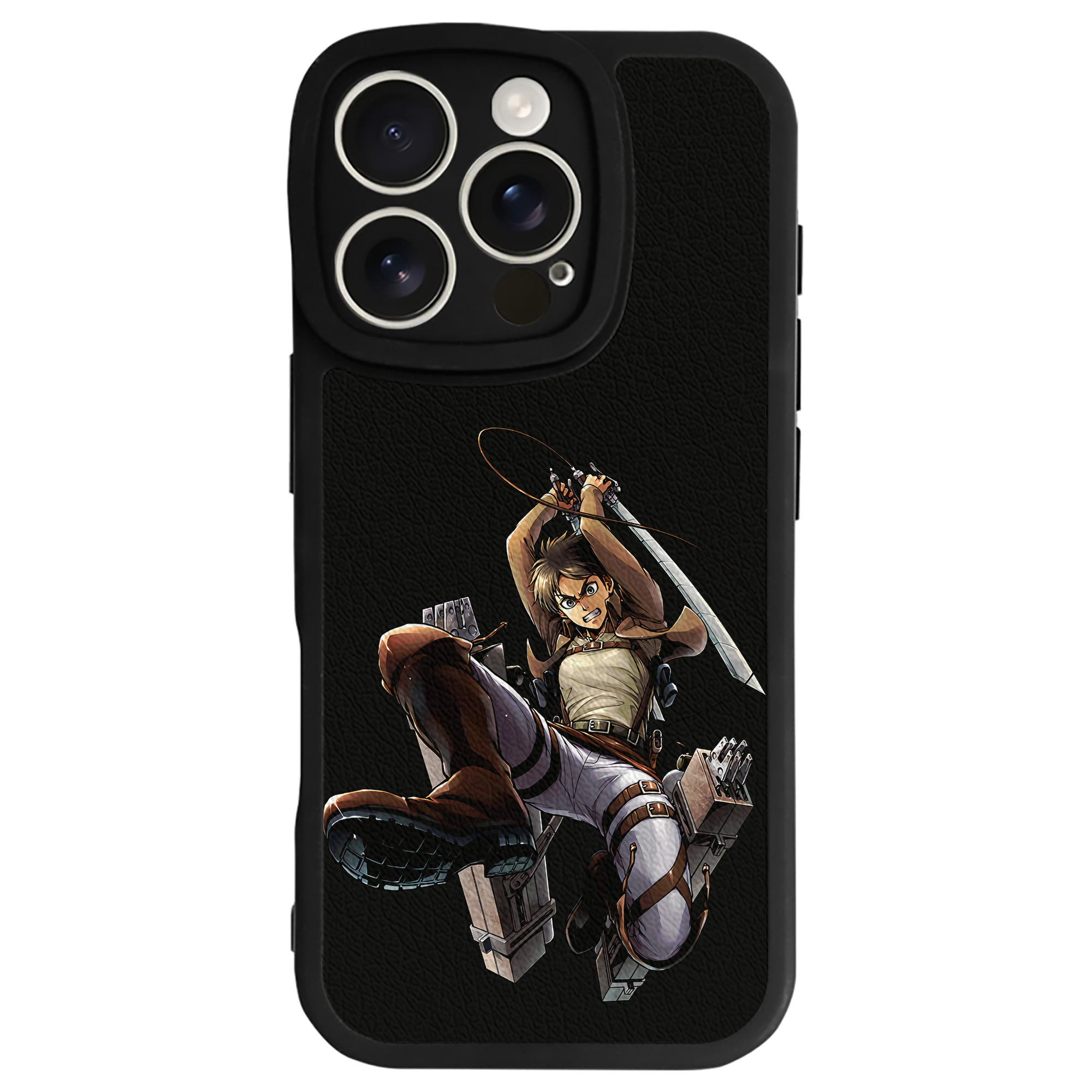 （画像用） 進撃の巨人 エレン･イェーガー Attack on Titan Eren Jäger 【iPhone 16シリーズ対応】シリコンスマホケース（レザー調） 材質：シリコン